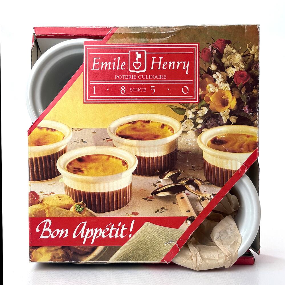 4 Emile Henry Poterie Culinaire 4 Small Dessert Dishes Made In France